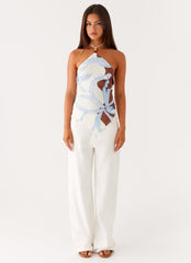 Julissa Halter Top - Bloom Wave Print
