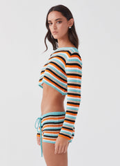 Pour It Up Crochet Crop Top - Neostripe